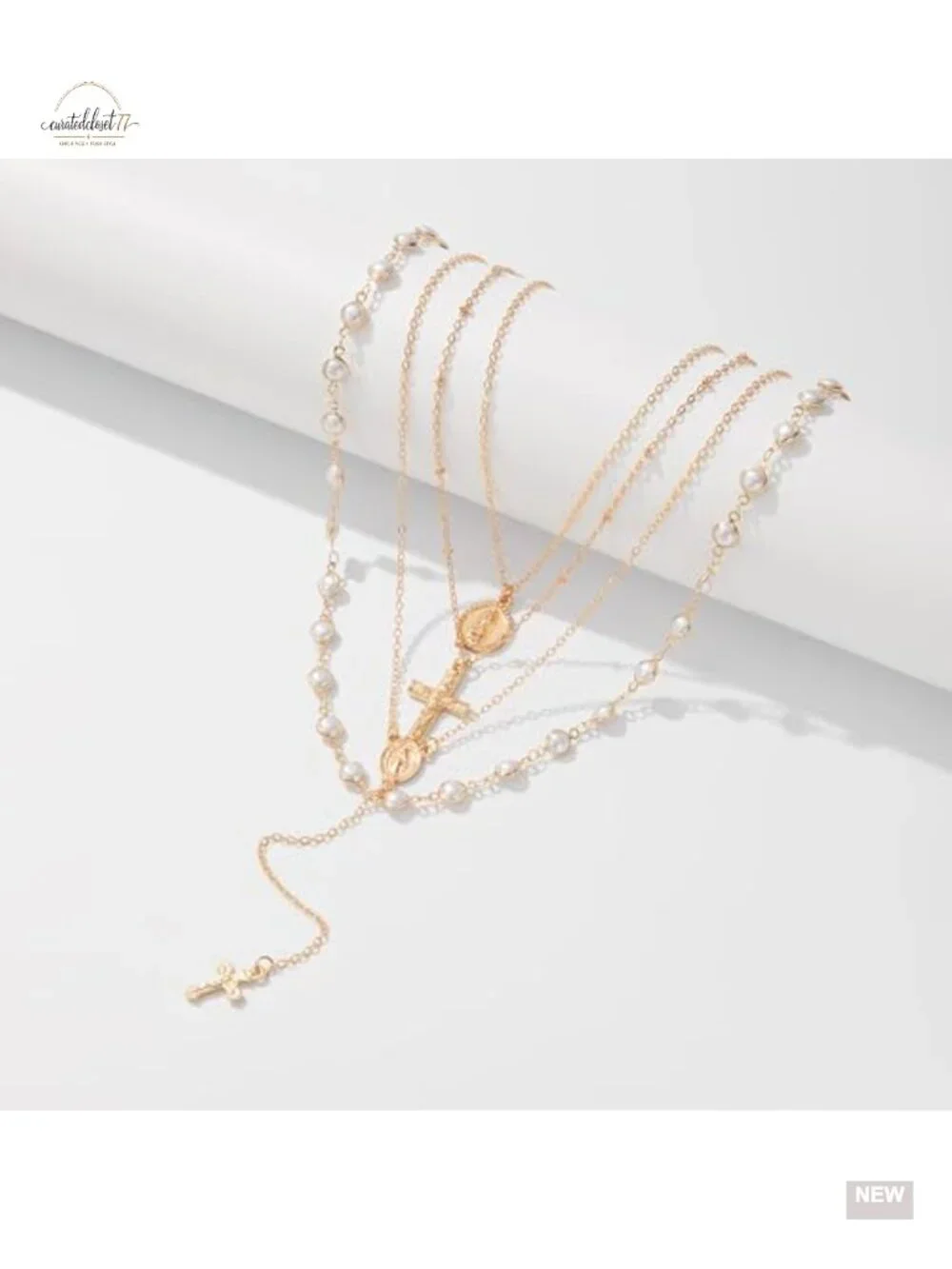 Layered Dainty Drop Y Shaped Pendant Necklace Set